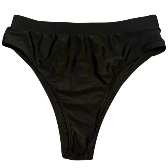 Black High-Waist Bikini Bottom - Picture 1 of 5